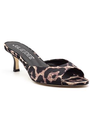Leopard-print satin mule sandal JULIE DEE | VE112RASOLEOPARDO